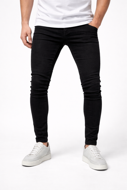 Męskie Czarne Jeansy Skinny