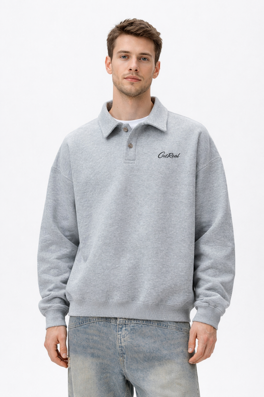 "Get Real" Dzianinowy Pulower z Kołnierzem