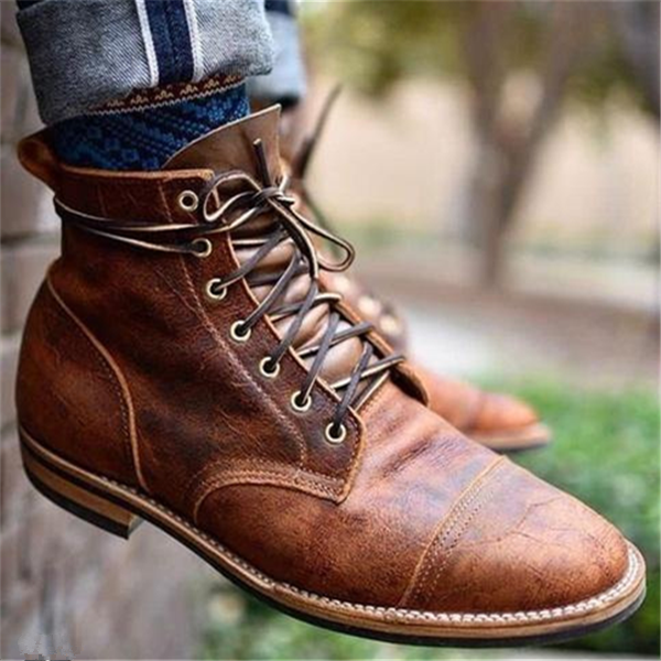 Skórzane buty sznurowane w stylu heritage