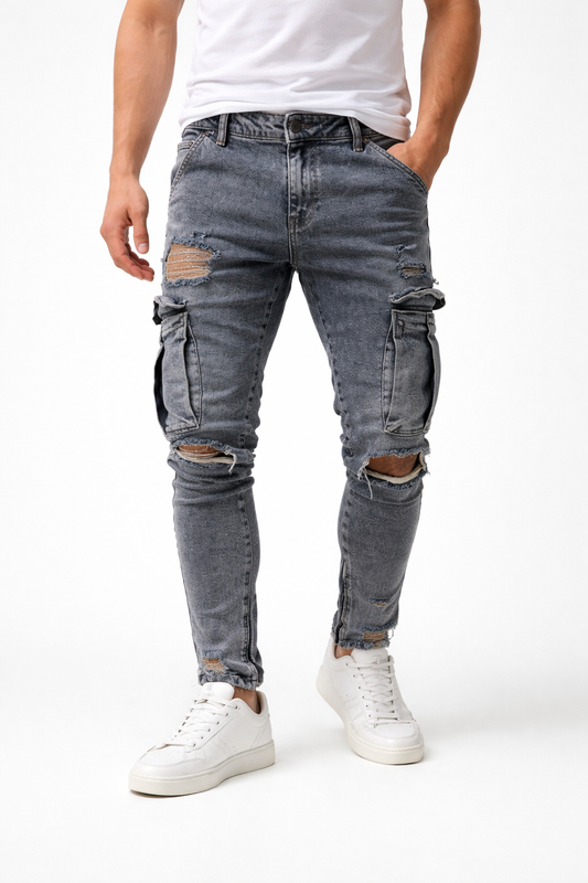Męskie Jeansy Slim Fit z Elastycznego Denimu