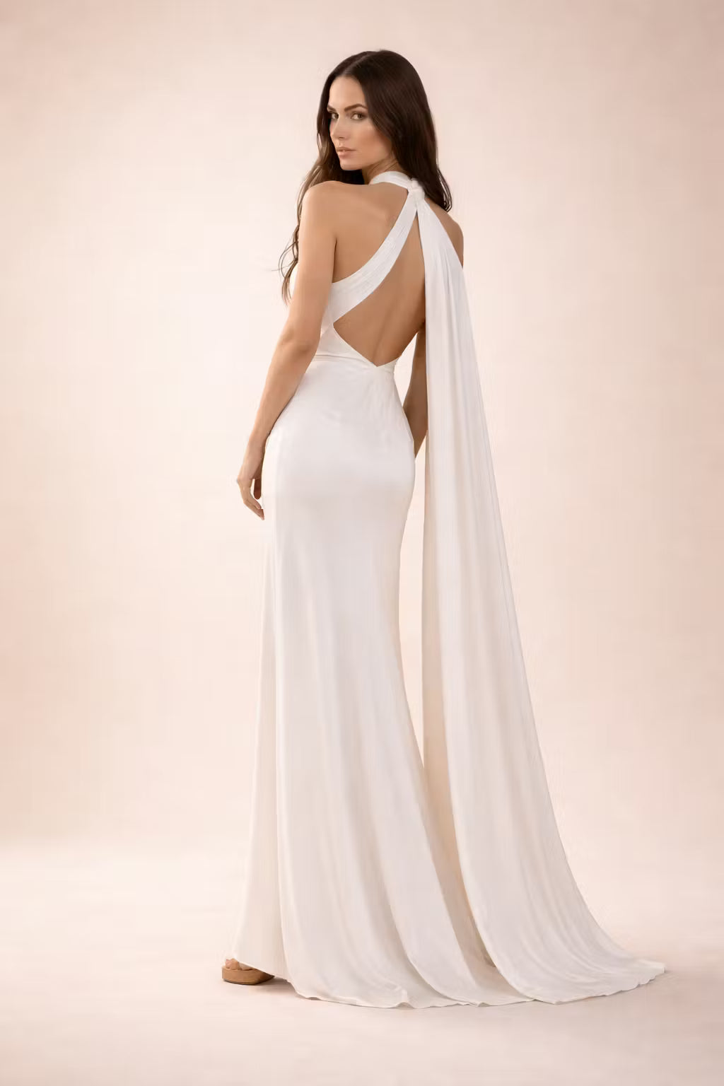 Sukienka Maxi One-Shoulder z Peleryną