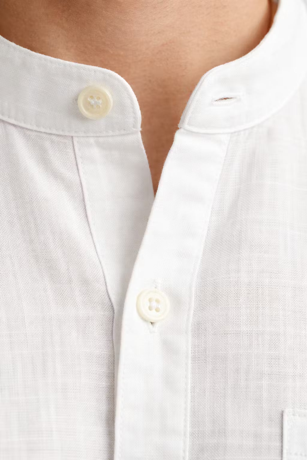 Teksturowany Komplet z Koszulą z Krótkim Rękawem i Spodniami z Mieszanki Lnu