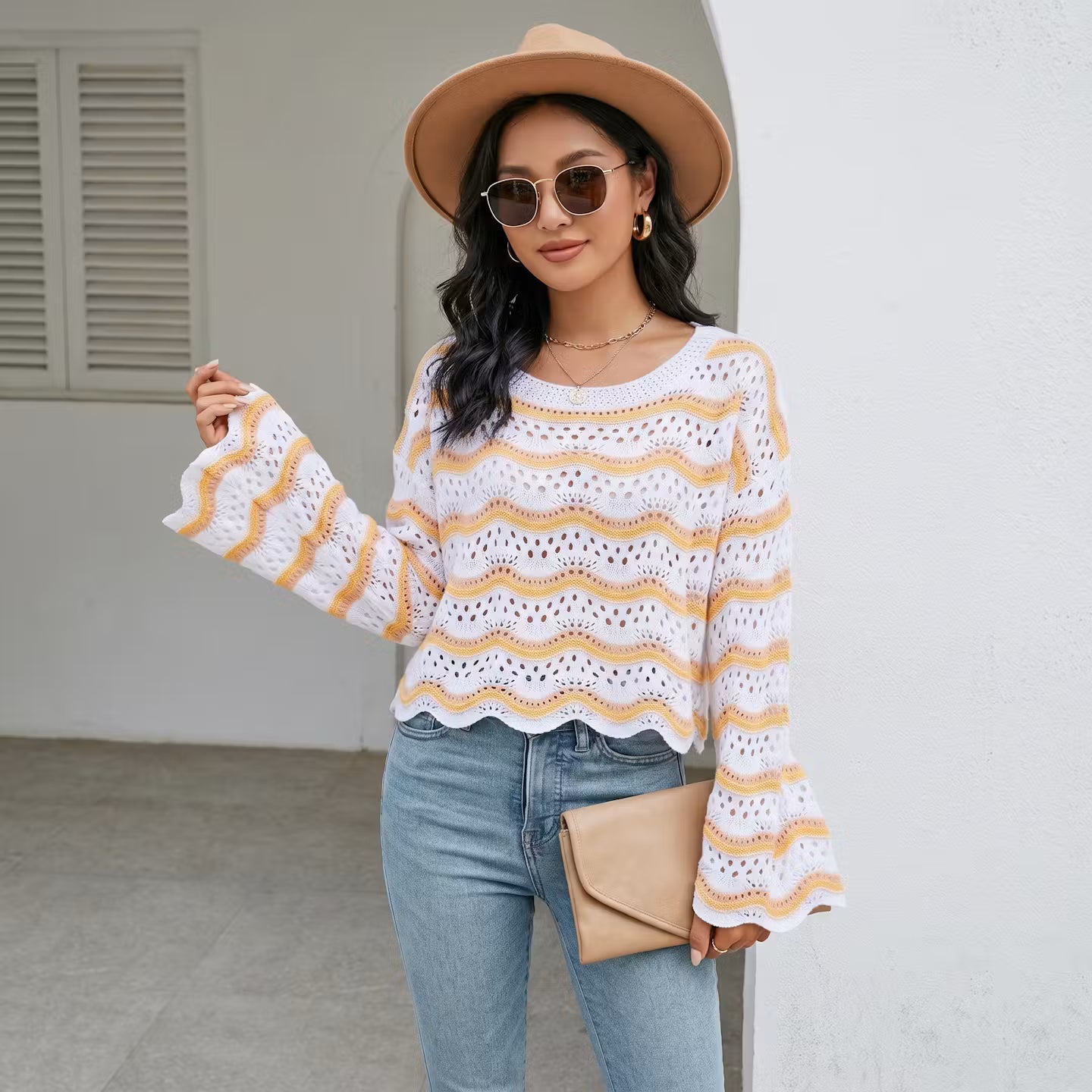 Dzianinowy Sweter Capri Wave
