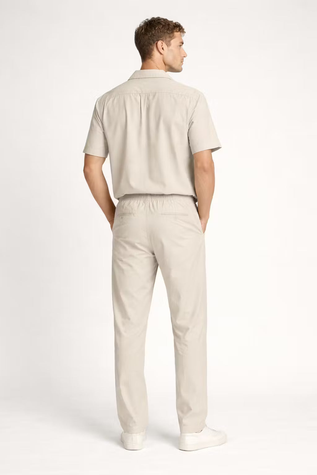 Teksturowany Komplet z Koszulą z Krótkim Rękawem i Szerokimi Spodniami