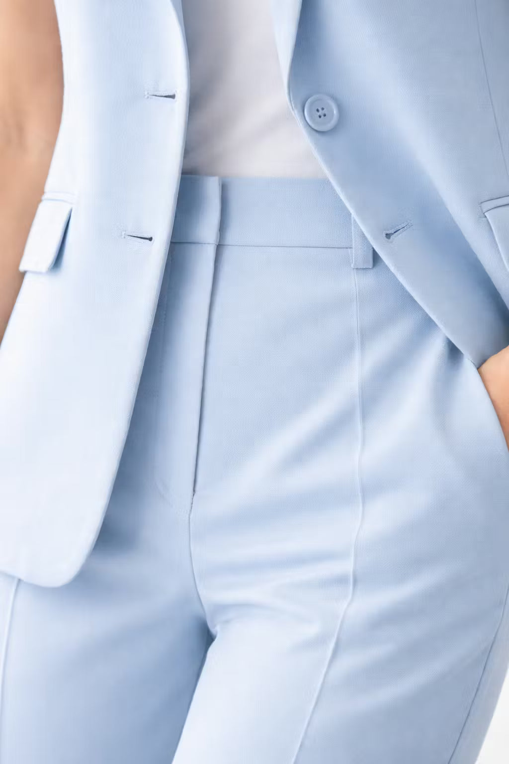 Strukturalny Zestaw Kamizelki i Spodni z Mieszanki Wiskozy