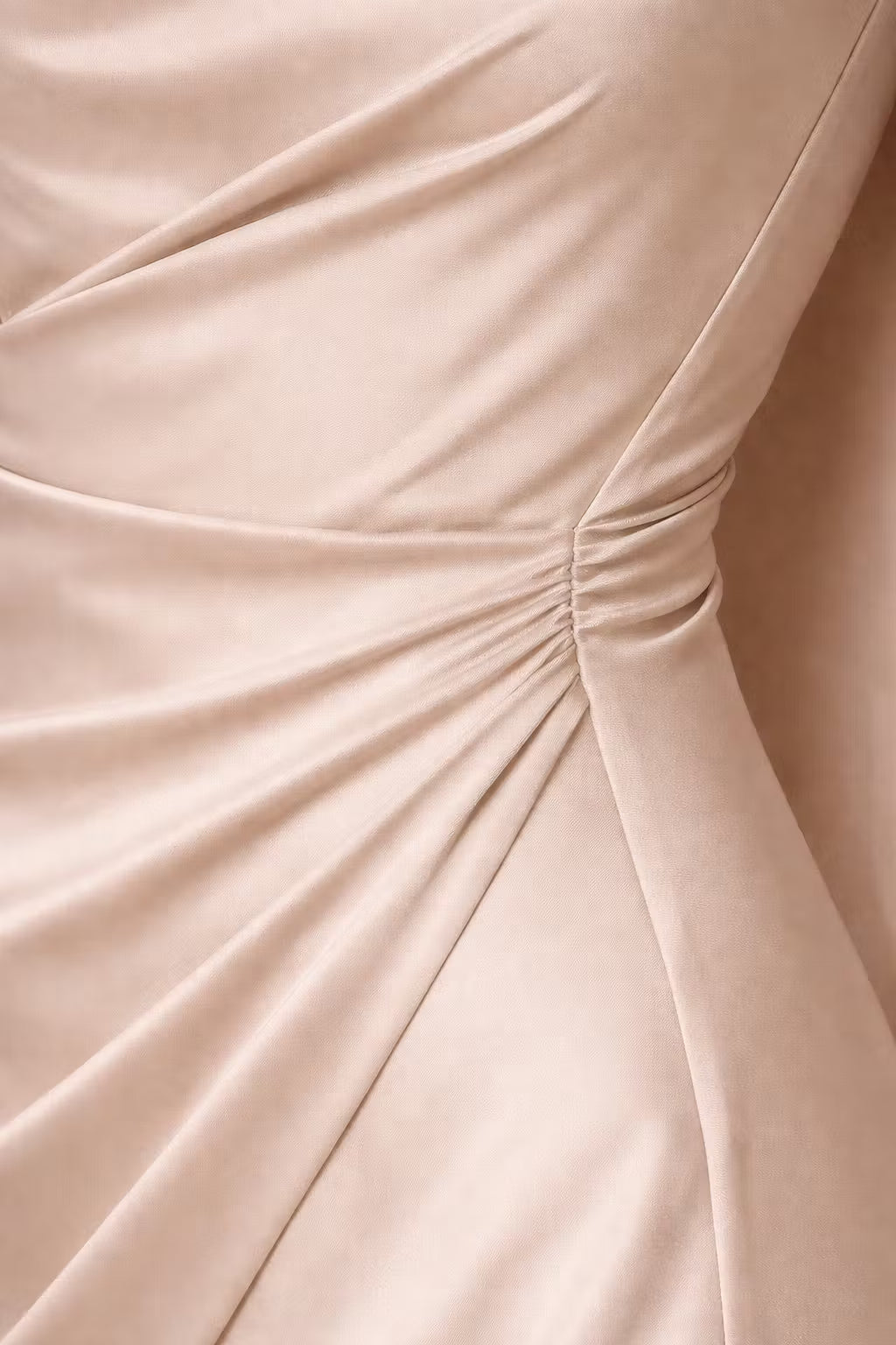 Sukienka Midi Typu Slip z Drapowaniem i Dekoltem Cowl