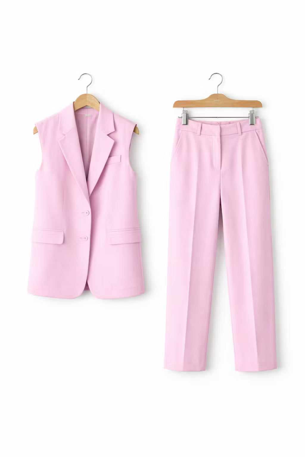 Strukturalny Zestaw Kamizelki i Spodni z Mieszanki Wiskozy