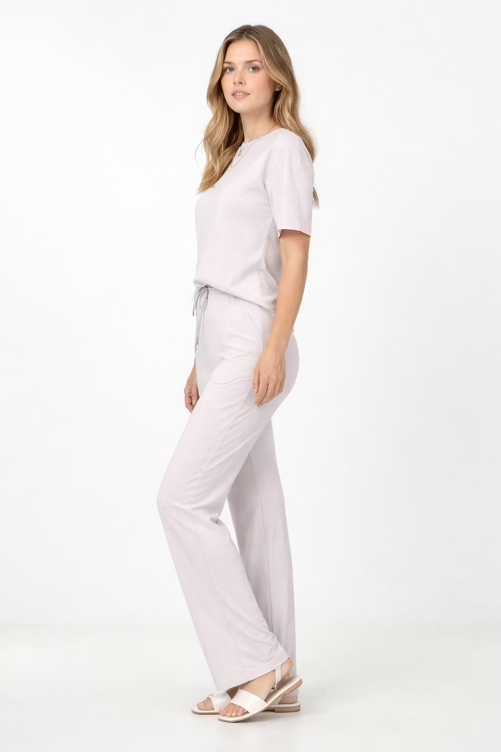 Damski Dzianinowy Zestaw Koszulka i Spodnie