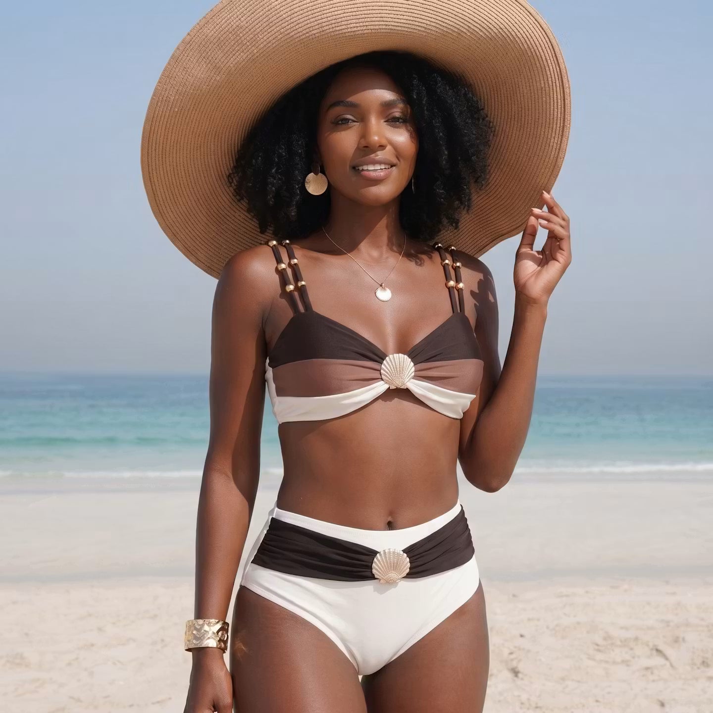 Bikini Monaco z Kontrastowym Wykończeniem