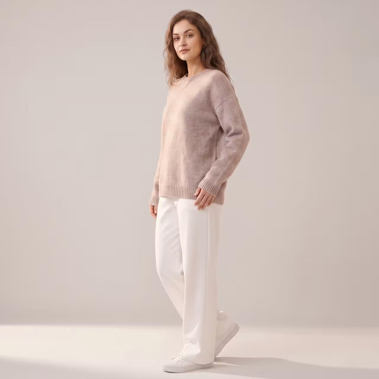 Luźny sweter z wiskozy