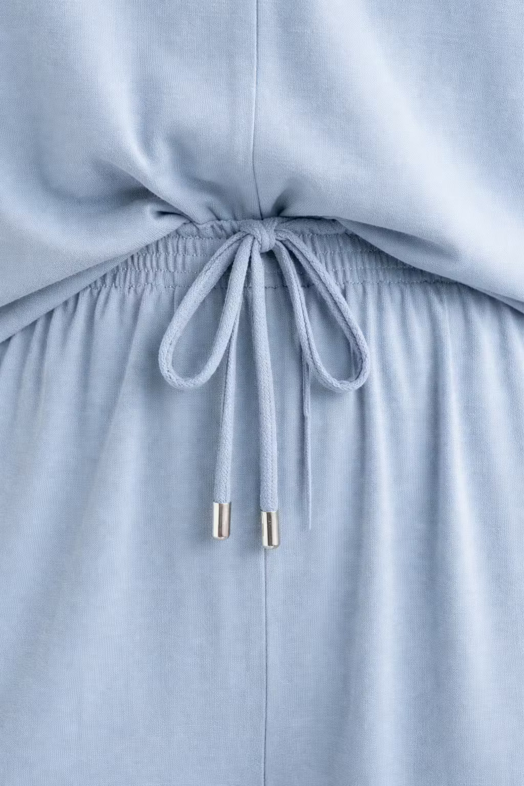 Damski Zestaw Drapowana Koszulka i Spodnie z Szeroką Nogawką