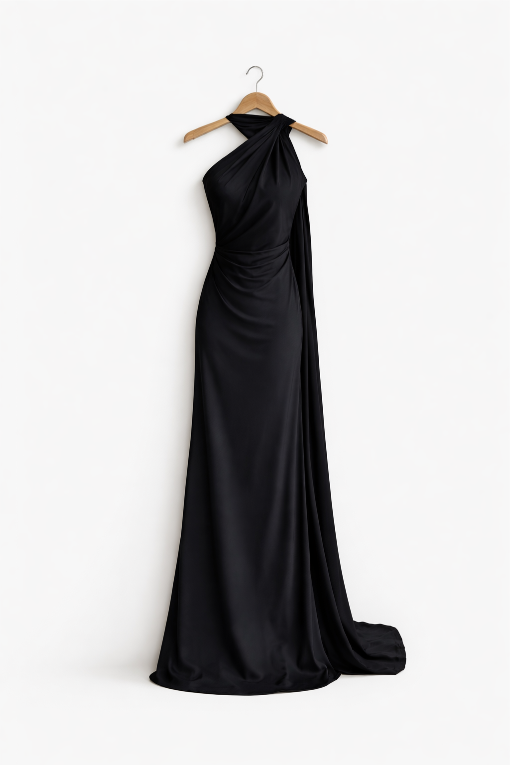 Sukienka Maxi One-Shoulder z Peleryną