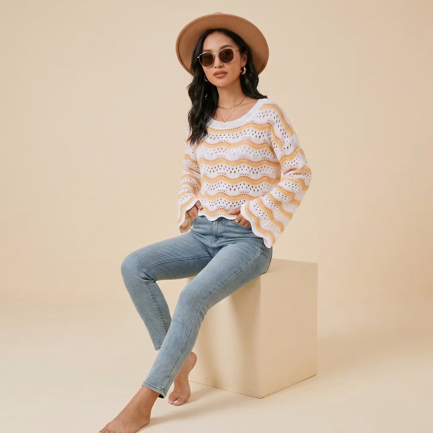 Dzianinowy Sweter Capri Wave