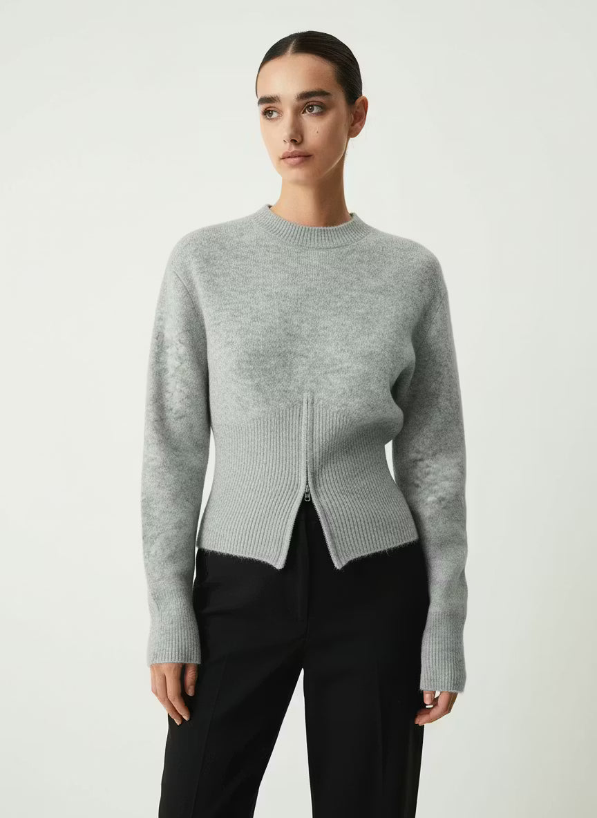 Damski Sweter Dzianinowy z Zamkiem