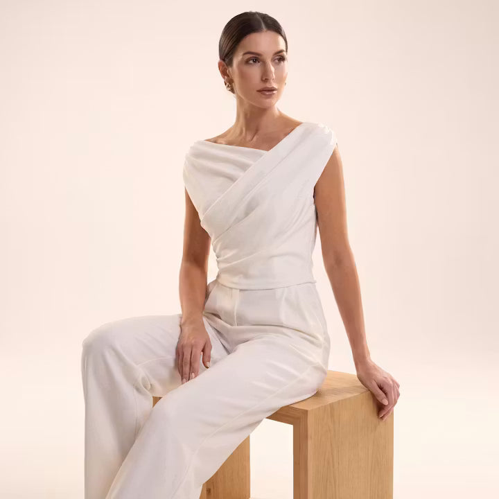 Celeste Gedrapeerde Top met Kruisdetail