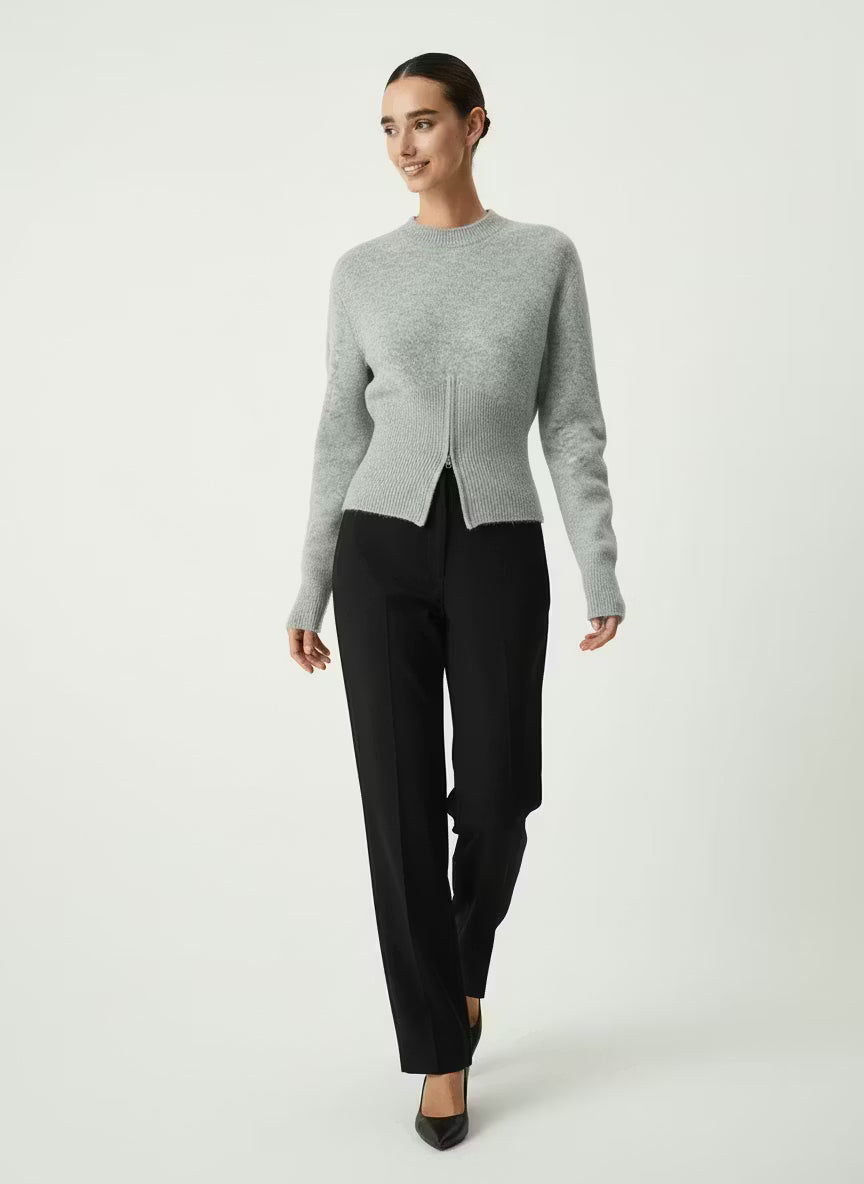 Damski Sweter Dzianinowy z Zamkiem