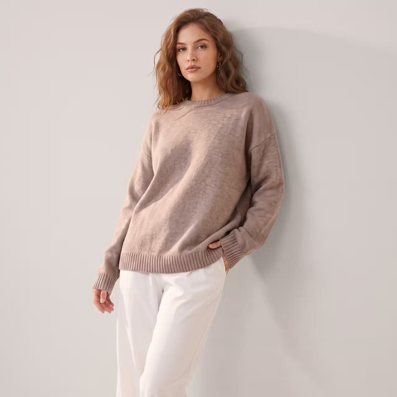 Luźny sweter z wiskozy