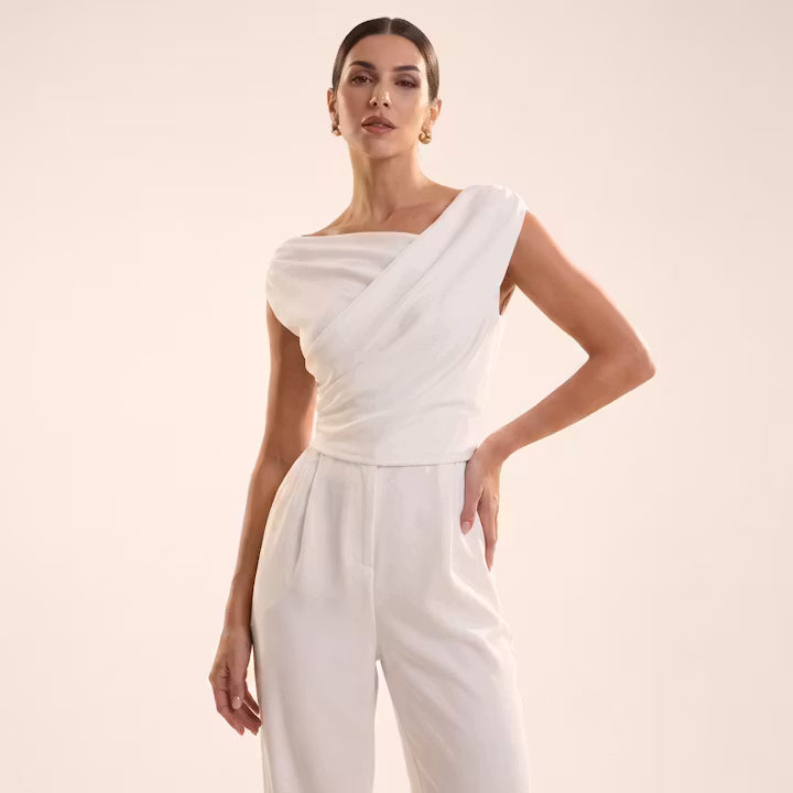 Celeste Gedrapeerde Top met Kruisdetail