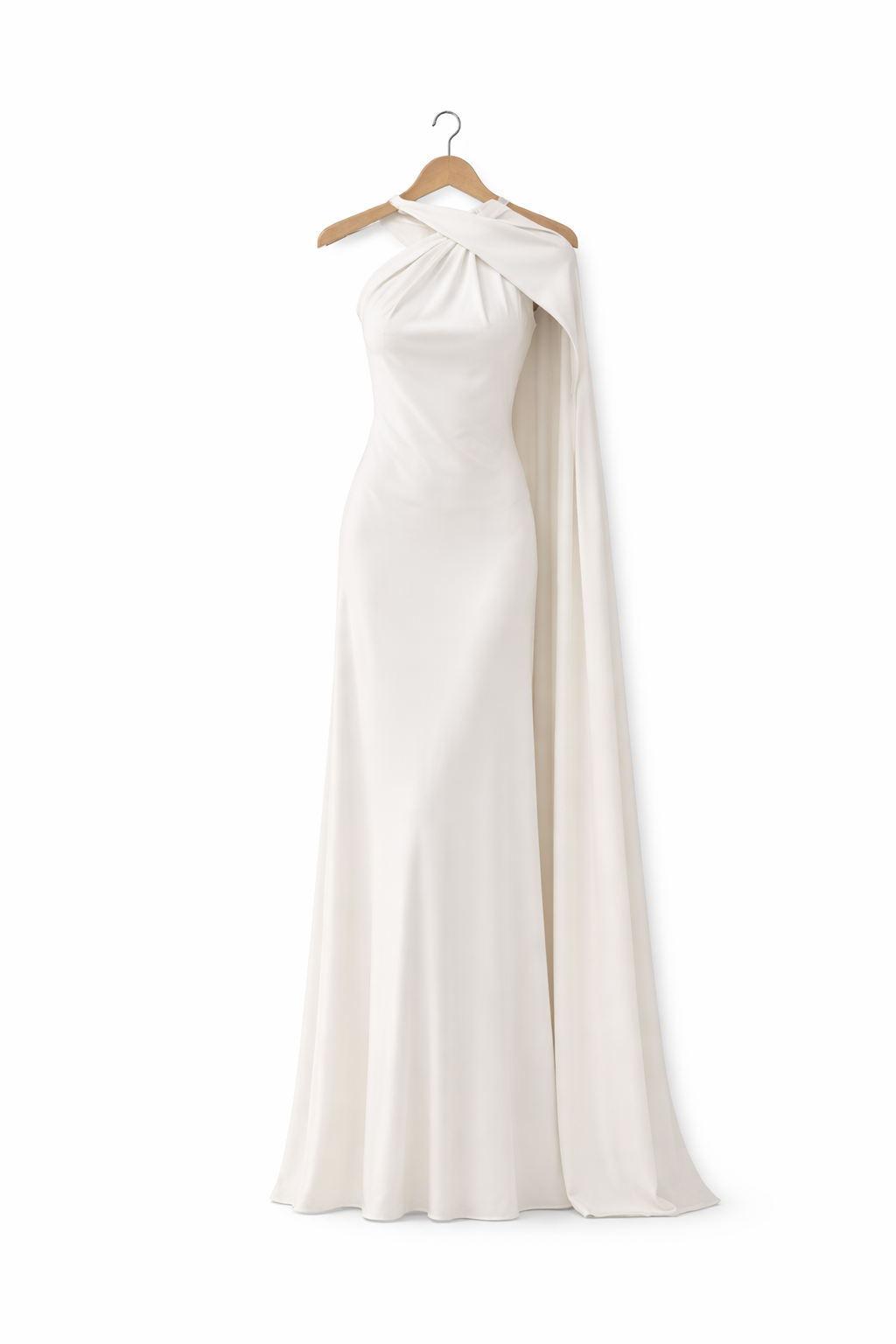 Sukienka Maxi One-Shoulder z Peleryną