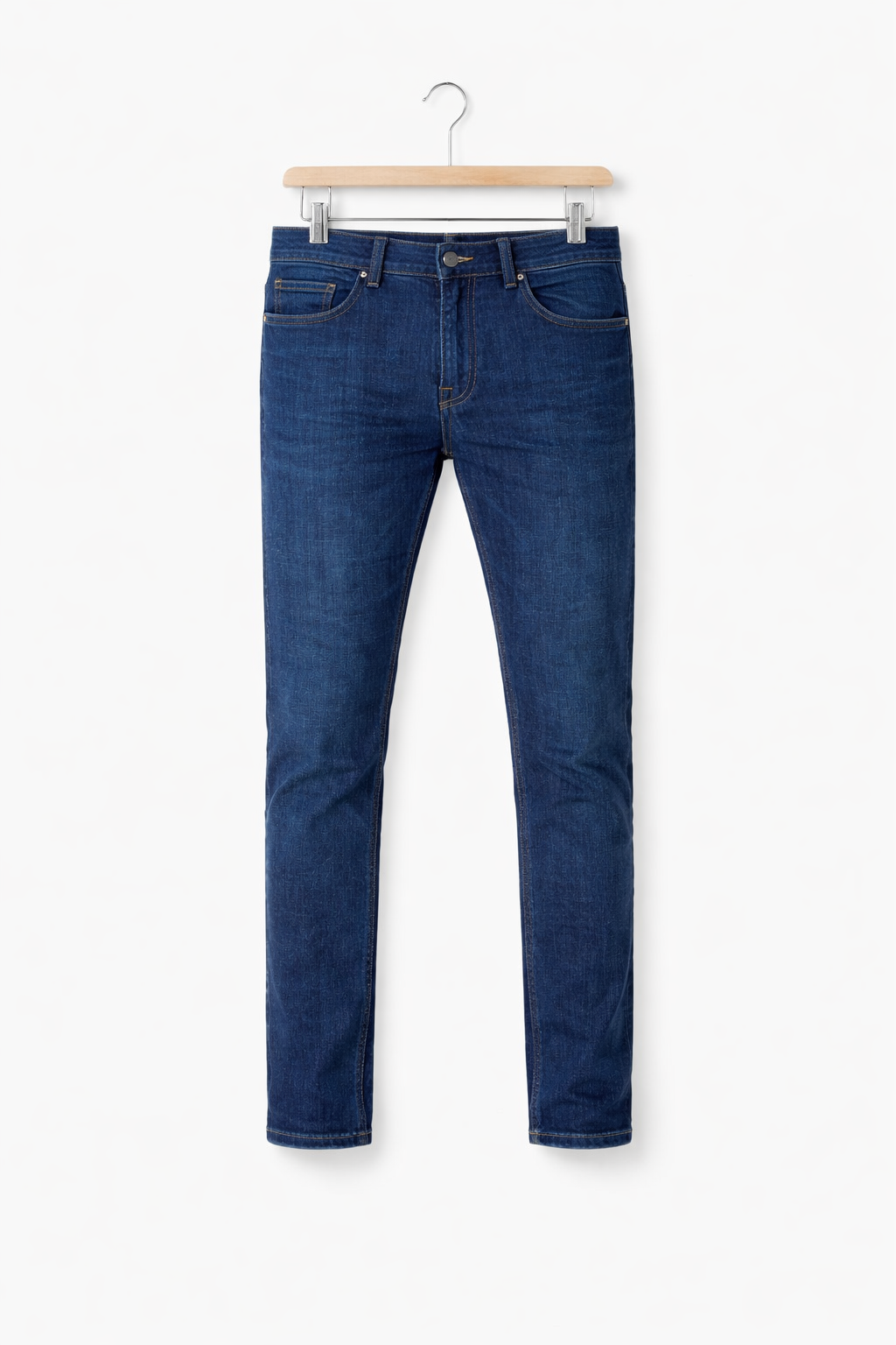 Męskie ciemnoniebieskie jeansy Straight Fit