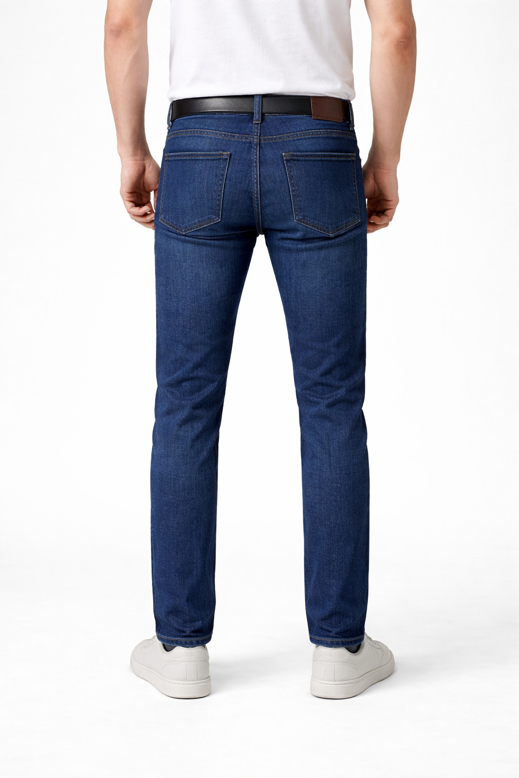 Męskie ciemnoniebieskie jeansy Straight Fit