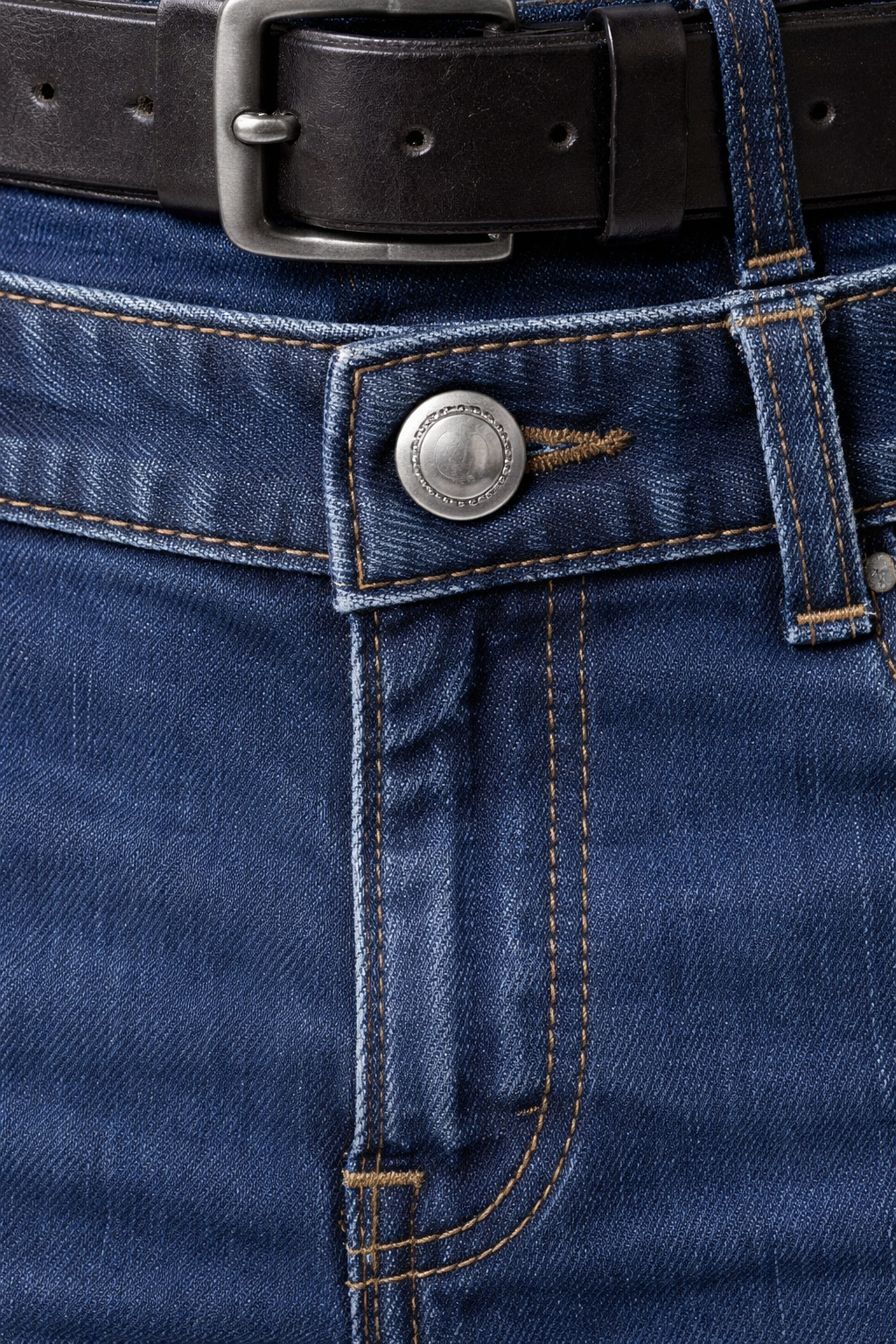 Męskie ciemnoniebieskie jeansy Straight Fit