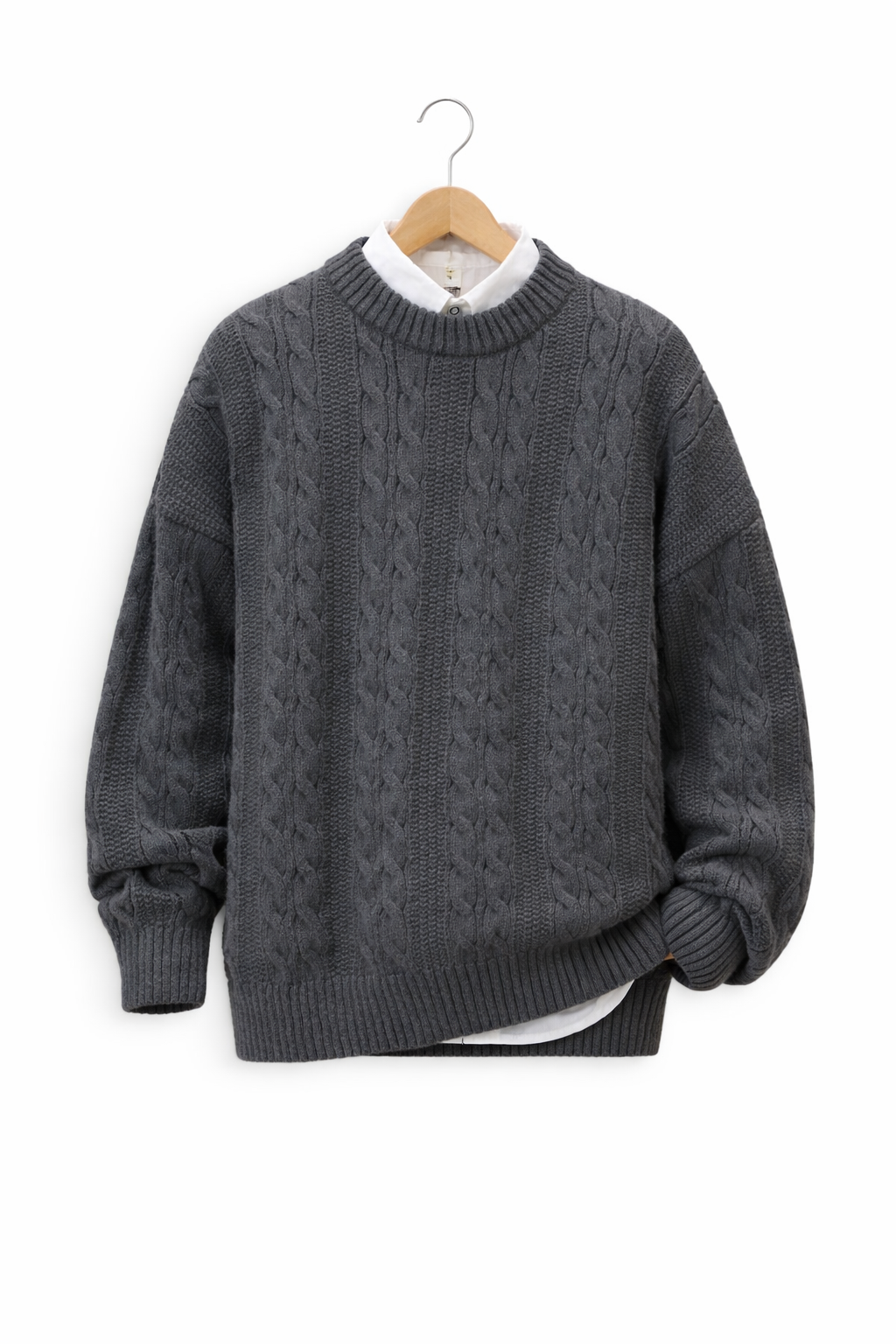 Dzianinowy Sweter z Warkoczem