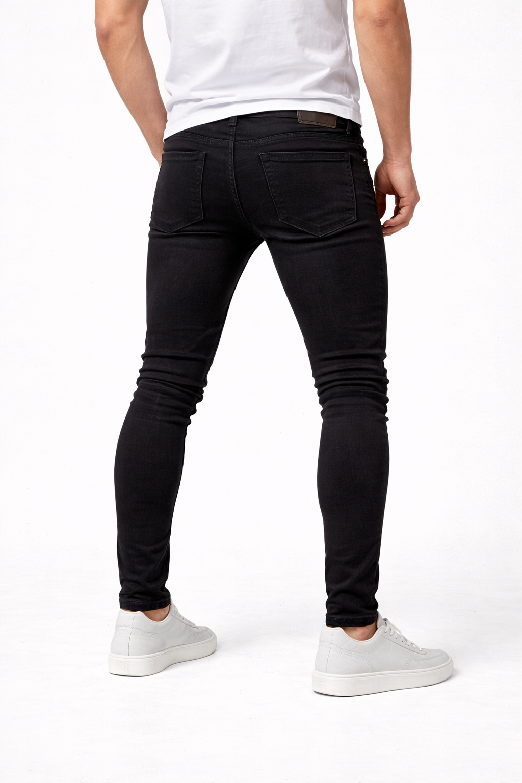 Męskie Czarne Jeansy Skinny