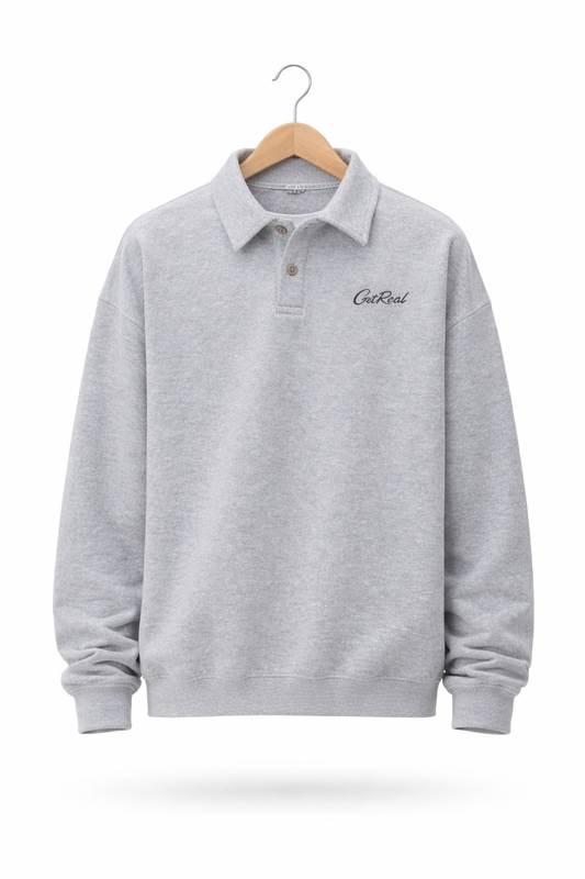 "Get Real" Dzianinowy Pulower z Kołnierzem